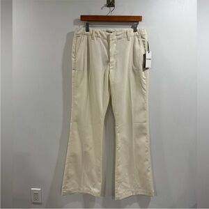 Re/Done Cream Flare Wide Leg Jeans